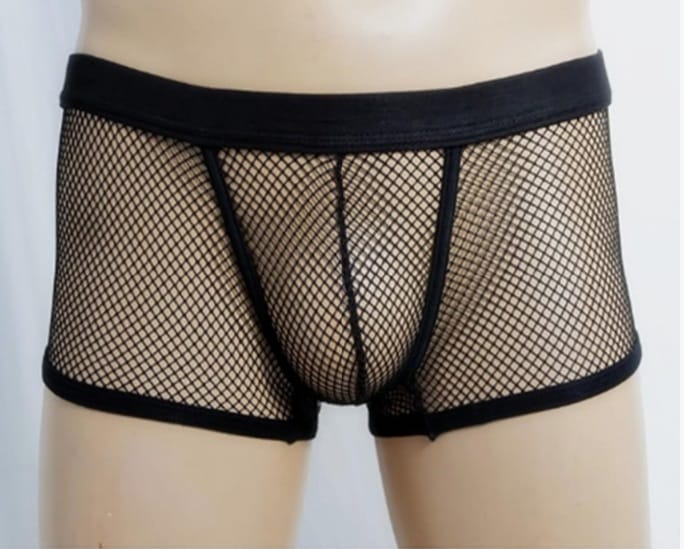Men's Mesh Boxer See Through Breathable Fishnet Underwear